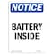 Signmission OSHA Notice, 5" Height, NOTICE Battery Inside Sign, 5" X 3.5", Portrait OS-NS-D-35-V-15300 - alternate 1